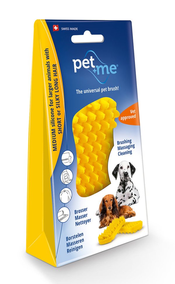 Pet+Me Dog Kurzhaar Bürste gelb