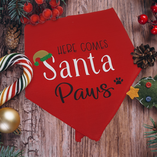 Hundetuch Here comes Santa Paws